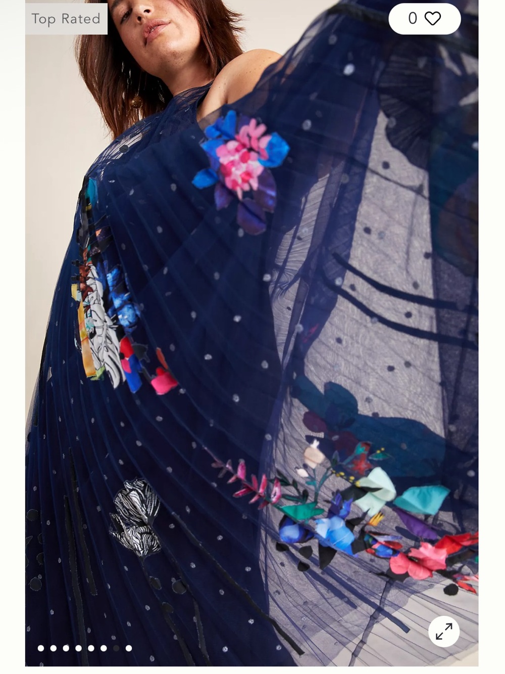 Geisha Designs Rochelle Tulle Maxi Dress Navy Floral Pleated appliqué plus 20W - Picture 3 of 9
